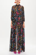 Patterned Chiffon wide cut dress 92438