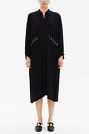 Black Off shoulder pocket midi dress 92478