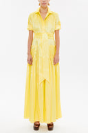 Yellow Pocket elastic maxi dress 92606
