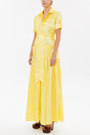 Yellow Pocket elastic maxi dress 92606