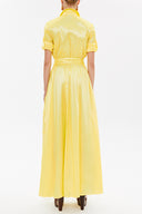 Yellow Pocket elastic maxi dress 92606