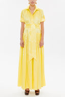 Yellow Pocket elastic maxi dress 92606