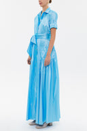 Blue Pocket elastic maxi dress 92606