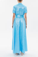 Blue Pocket elastic maxi dress 92606