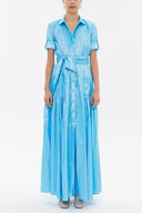 Blue Pocket elastic maxi dress 92606