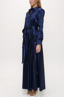 Navy Blue Pocket elastic maxi dress 92606