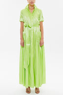 Green Pocket elastic maxi dress 92606