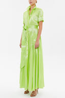Green Pocket elastic maxi dress 92606