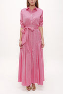 Fuchsia Pocket elastic maxi dress 92606