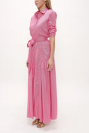 Fuchsia Pocket elastic maxi dress 92606