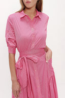 Fuchsia Pocket elastic maxi dress 92606