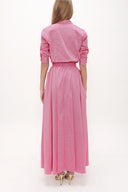 Fuchsia Pocket elastic maxi dress 92606