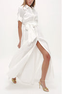 Ecru Pocket elastic maxi dress 92606