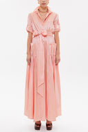 Salmon Pocket elastic maxi dress 92606