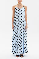 Blue Crystal gems sleeveless maxi dress 92849