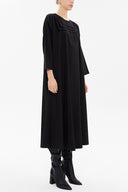 Black Velvet striped wide-cut midi dress 92932