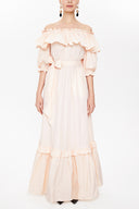 Stone Off shoulder ruffled maxi dress 93073