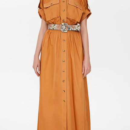 Cinnamon Pocket elastic waist maxi dress 93098