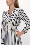 Navy Blue Striped maxi dress  93138