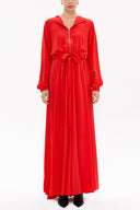 Coral Zipped hooded maxi  dress 93209