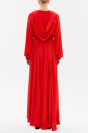 Coral Zipped hooded maxi  dress 93209