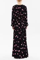 Pink Black Zipped hooded maxi  dress 93209