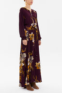 Plum Zipped hooded maxi  dress 93209