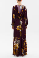 Plum Zipped hooded maxi  dress 93209