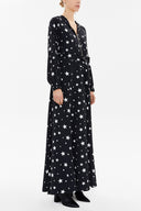 Star Pattern Zipped hooded maxi  dress 93209