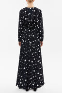 Star Pattern Zipped hooded maxi  dress 93209