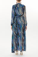 Zebra Pattern Ruffled elastic waist maxi dress 93262