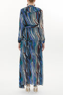Zebra Pattern Ruffled elastic waist maxi dress 93262