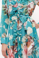 Mint Ruffled elastic waist maxi dress 93262