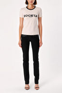 Beige Printed short sleeve t-shirt 19831