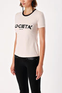 Beige Printed short sleeve t-shirt 19831