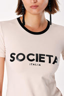 Beige Printed short sleeve t-shirt 19831