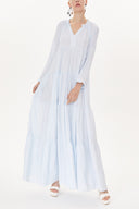 Light Blue Wide cut Pleated maxi dress  93332