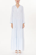 Light Blue Wide cut Pleated maxi dress  93332