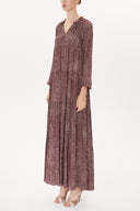 Spotted Wide cut Pleated maxi dress  93332