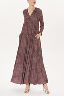 Spotted Wide cut Pleated maxi dress  93332