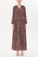 Spotted Wide cut Pleated maxi dress  93332