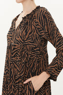 Black Beige Wide cut Pleated maxi dress  93332