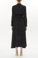 Black Pleated pocket maxi dress 93362