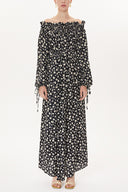 Floral Printed Elastic shoulder and cuff wide cut dress  93379