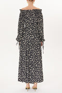 Floral Printed Elastic shoulder and cuff wide cut dress  93379