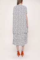 Ecru Black Ruffled loose-fitting short sleeve dress 93388