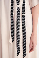 Beige Lace detailed half sleeve loose fit dress 93391