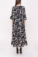 Patterned Pleated dress 93769