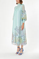 Mint Tie neck gown organza dress 93795