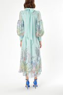 Mint Tie neck gown organza dress 93795